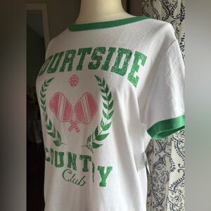 NWT Freeze pink green pickleball ringer tee tshirt M